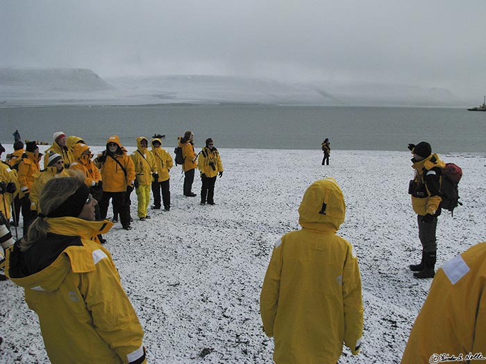 ArcticQ_20080827_100726_506_S.jpg - We get a lecture on the Franklin Expedition at the site of their first wintering-over on Beechy Island, Nunavut, Canada.