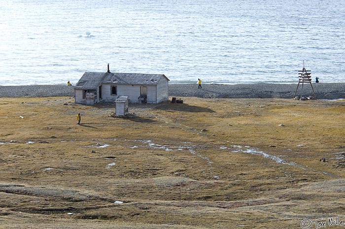 ArcticQ_20080828_095736_940_2X.jpg - The RCMP camp as seen from the cemetary on the bluff above.  Dundas Harbor, Devon Island, Nunavut, Canada.