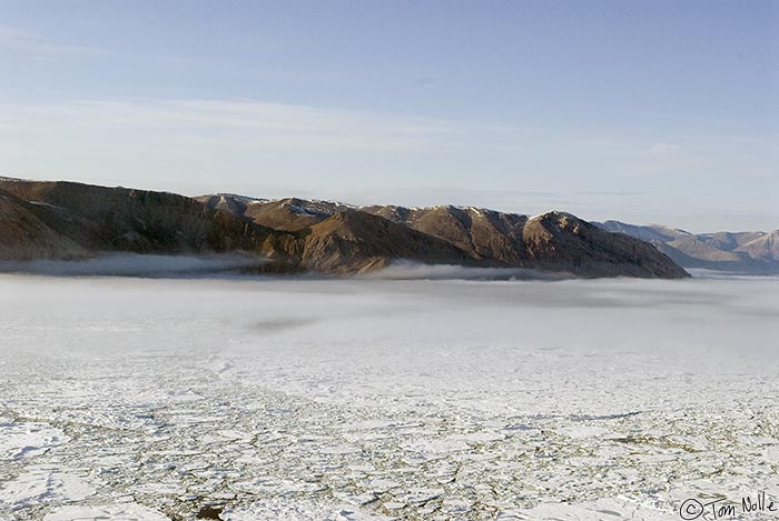 ArcticQ_20080902_165906_901_20.jpg - Heavy ice has packed up against the coast of Greenland in Baffin Bay between Greenland and Ellesmere Island.