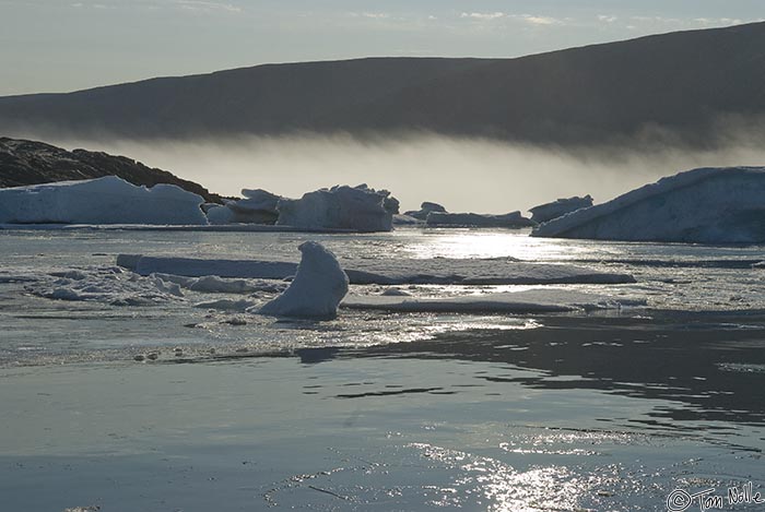 ArcticQ_20080903_104424_975_20.jpg - Moving south away from longer days, we start to encounter skim ice formation that will shortly prevent zodiac operations.  Skraeling Island, Nunavut, Canada.