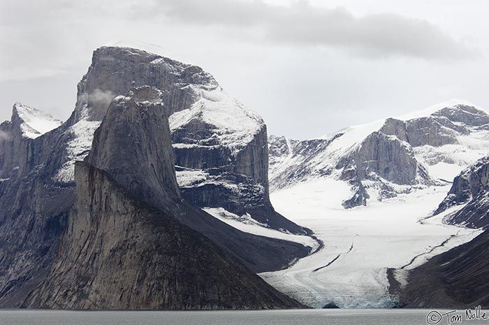 ArcticQ_20080906_095748_920_2X.jpg - This combination of rock and glaciers is perhaps the best of all the magnificent views in Sam Ford Fjord, Baffin Island, Nunavut, Canada.