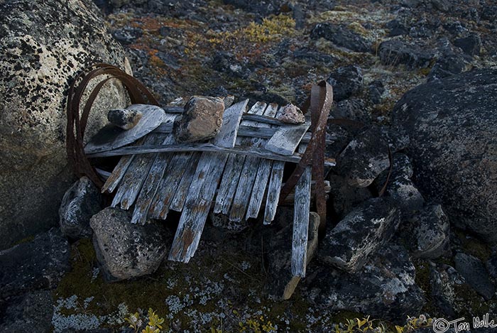 ArcticQ_20080908_184930_776_20.jpg - Remnants of barrels were used to bury a whaler in Kekerten, Baffin Island, Canada.