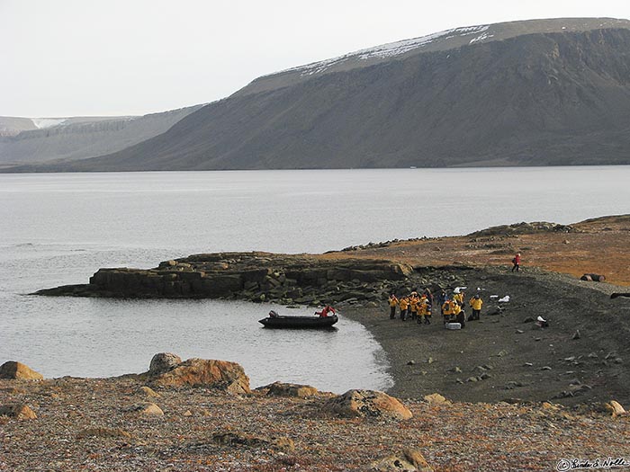 ArcticQ_20080828_083054_515_S.jpg - The zodiac landing site on Radstock Bay, Devon Island, Nunavut, Canada.